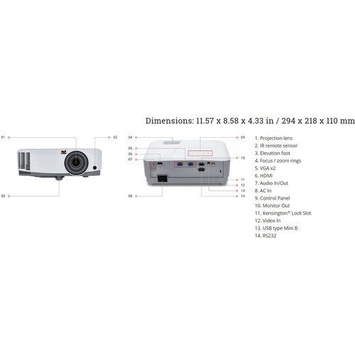 ViewSonic PA503S 3600-Lumen SVGA DLP Projector - NJ Accessory/Buy Direct & Save