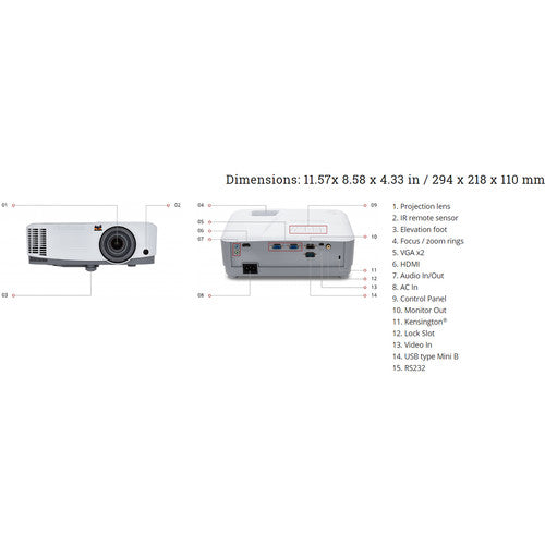 ViewSonic PA503W 3800-Lumen WXGA DLP Projector - NJ Accessory/Buy Direct & Save