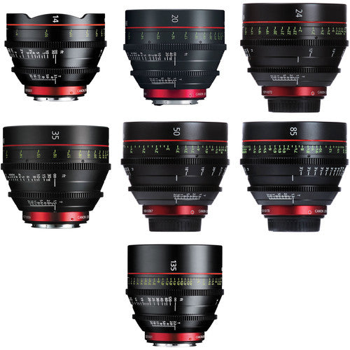 Canon EF CN-E Cinema Prime 7-Lens Kit (14, 20, 24, 35, 50, 85, 135mm) - NJ Accessory/Buy Direct & Save