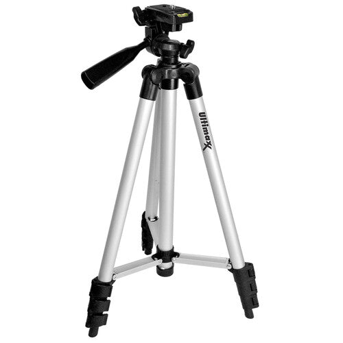 Ultimaxx UM-TR50 50" Aluminum Tripod with 3-Way Pan Head and Quick Release (Silver) - NJ Accessory/Buy Direct & Save