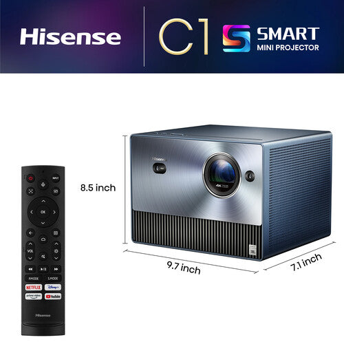 Hisense Cube C1 1600-Lumen UHD 4K Laser Smart Home Theater and Gaming Projector - NJ Accessory/Buy Direct & Save