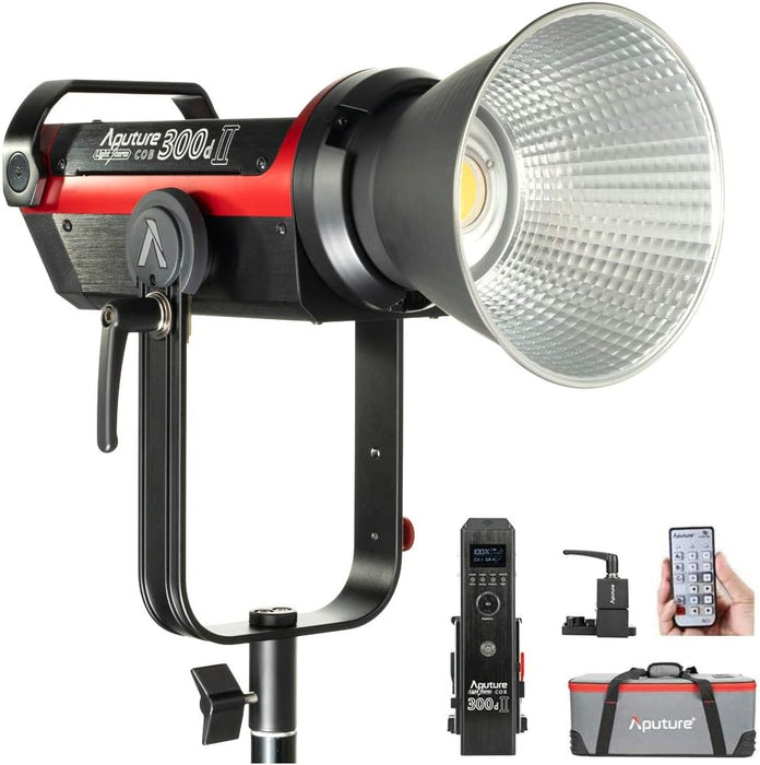 Aputure LS C300D Mark II COB Light Storm 350W 55000lux Daylight Balanced Led Video Light V-Mount CRI97+ TLCI97+ 8 Built-in Lighting Effects Sidus Link App Control 2.4G 100m Wireless Remote Control - NJ Accessory/Buy Direct & Save