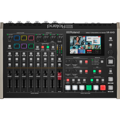 Roland VR-6HD HD AV Mixer – On-Stage MIX400 4 Channel 3 Pin Multi Network XLR Cable Breakout + Mixer Stand - NJ Accessory/Buy Direct & Save