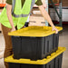 NJA-HDX 12 Gal.Heavy Duty Tough Storage W/ Handles Flip Top Tote Blk / Yellow Lid - NJ Accessory/Buy Direct & Save