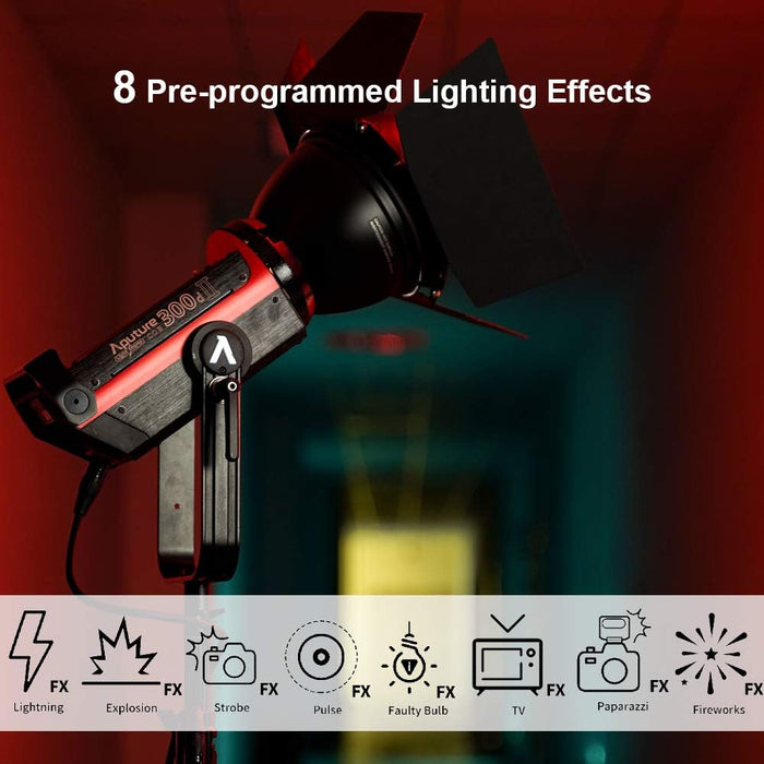 Aputure LS C300D Mark II COB Light Storm 350W 55000lux Daylight Balanced Led Video Light V-Mount CRI97+ TLCI97+ 8 Built-in Lighting Effects Sidus Link App Control 2.4G 100m Wireless Remote Control - NJ Accessory/Buy Direct & Save