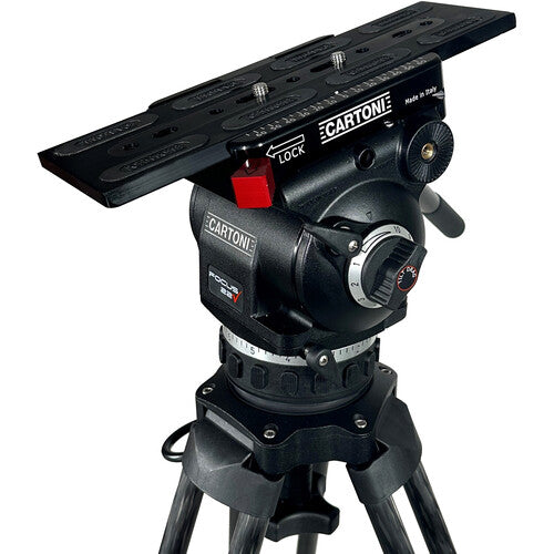 Cartoni Focus 22 Cine Fluid Head with 2-Stage Carbon Fiber Tripod, Mid-Level Spreader, Pan Bar & Bag Kit (100mm) - NJ Accessory/Buy Direct & Save