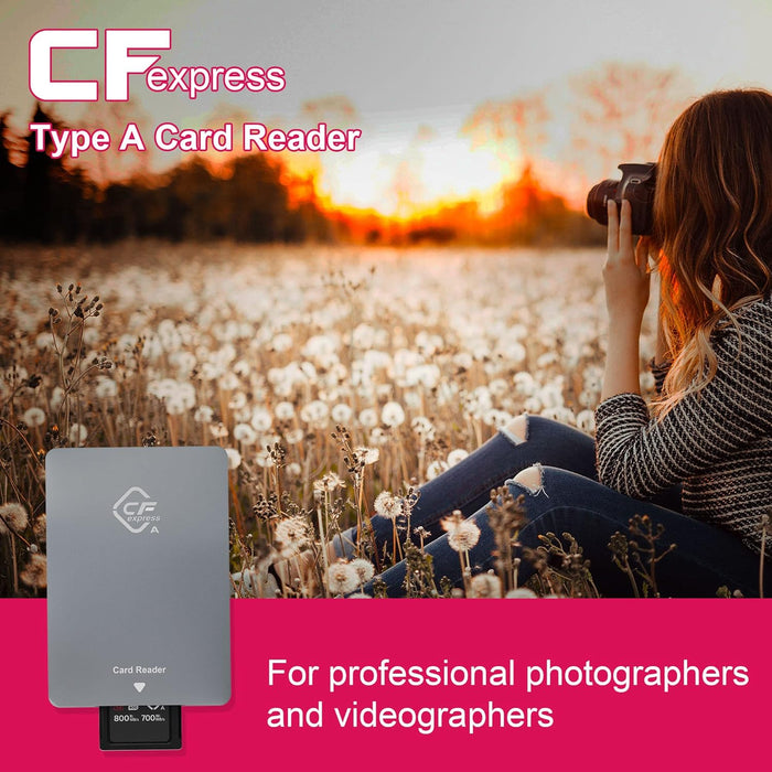 CFexpress Type A Card Reader, USB 3.2 Gen 2 10 Gpbs, Compatible with CFexpress Type A Card, Aluminum CFexpress Card Adapter Compatible with Windows/Android/Mac OS/Linux - NJ Accessory/Buy Direct & Save