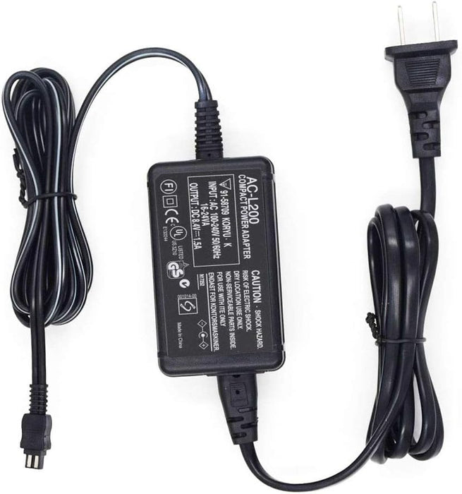 AC-L200 AC Power Adapter Charger for Sony Handycam DCR-SX40, DCR-SX41,DCR-SX44,DCR- SX45,DCR-SX60,DCR-SX63,DCR-SX65,SX83,SX85,DCR-SR42,DCR-SR45,DCR-SR46,DCR-SR47,DCR-SR68 - NJ Accessory/Buy Direct & Save