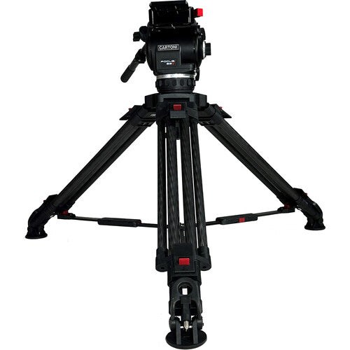 Cartoni Focus 22 Cine Fluid Head with 2-Stage Carbon Fiber Tripod, Mid-Level Spreader, Pan Bar & Bag Kit (100mm) - NJ Accessory/Buy Direct & Save