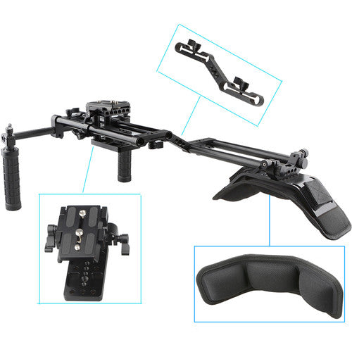 CAMVATE Shoulder Mount Rig with Manfrotto QR Plate & 15mm Rod System - NJ Accessory/Buy Direct & Save