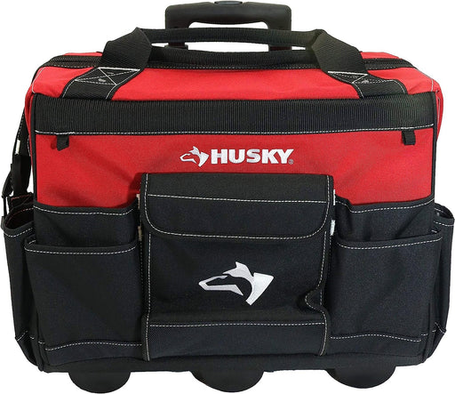 Husky GP-43196N13 18" 600-Denier Red Water Resistant Contractor's Rolling Tool Tote Bag with Telescoping Handle - NJ Accessory/Buy Direct & Save