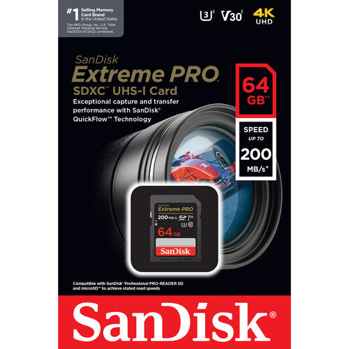 SanDisk 64GB Extreme PRO UHS-I SDXC Memory Card - NJ Accessory/Buy Direct & Save