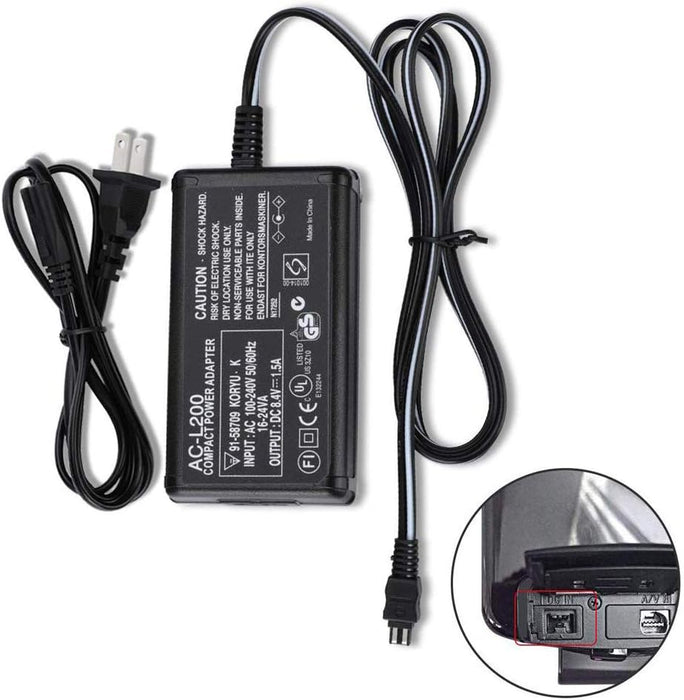 AC-L200 AC Power Adapter Charger for Sony Handycam DCR-SX40, DCR-SX41,DCR-SX44,DCR- SX45,DCR-SX60,DCR-SX63,DCR-SX65,SX83,SX85,DCR-SR42,DCR-SR45,DCR-SR46,DCR-SR47,DCR-SR68 - NJ Accessory/Buy Direct & Save