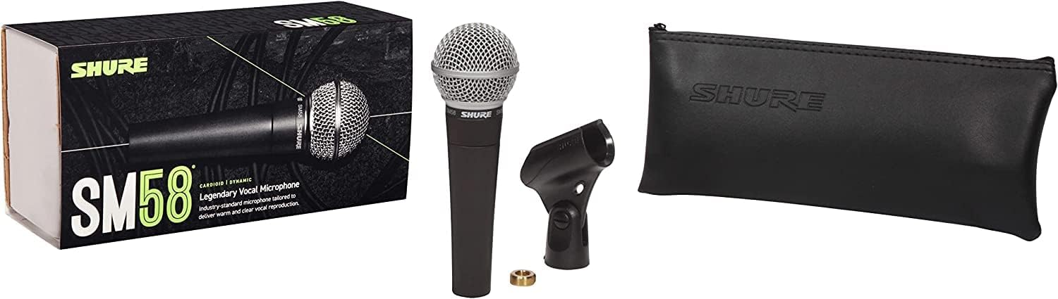 Shure SM58 Pro XLR Dynamic Microphone - Professional Studio & Live Performance Cardioid Mic for Vocals, Podcasting, and Recording (SM58-LC) - NJ Accessory/Buy Direct & Save