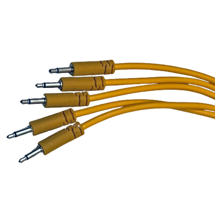 Luigi's Modular Supply Spaghetti Eurorack Patch Cables - Package of 5 Gold/Orange Cables, 36" (90 cm) - NJ Accessory/Buy Direct & Save