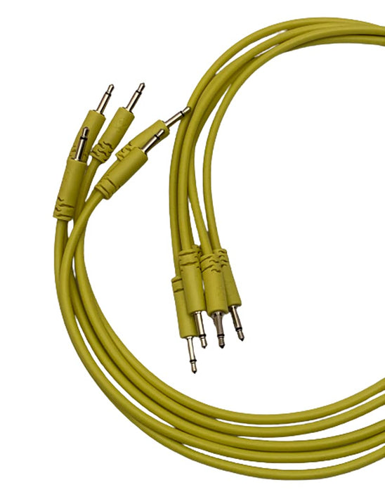 Luigis Modular Supply Spaghetti Eurorack Patch Cables - Package of 5 Yellow Cables, 6 (15 cm) - NJ Accessory/Buy Direct & Save