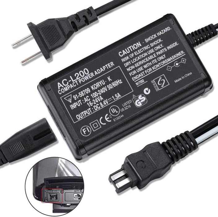 AC-L200 AC Power Adapter Charger for Sony Handycam DCR-SX40, DCR-SX41,DCR-SX44,DCR- SX45,DCR-SX60,DCR-SX63,DCR-SX65,SX83,SX85,DCR-SR42,DCR-SR45,DCR-SR46,DCR-SR47,DCR-SR68 - NJ Accessory/Buy Direct & Save