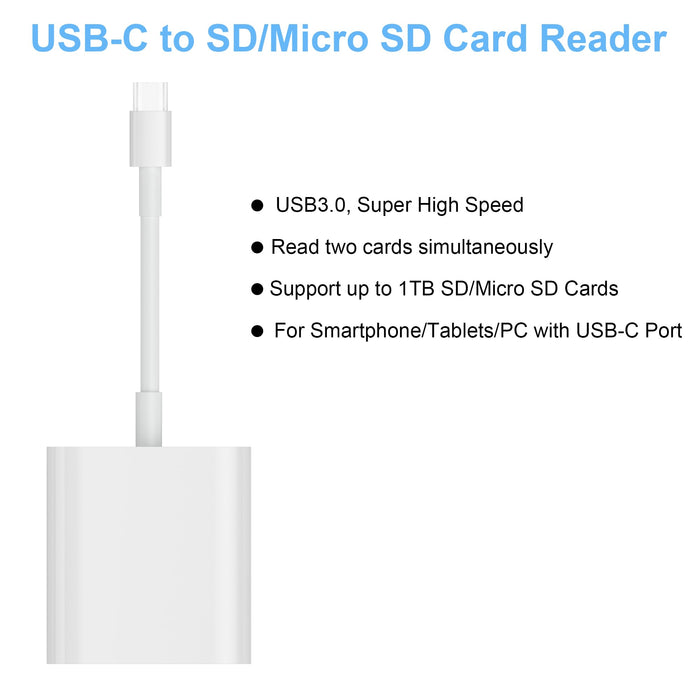 NJA USB C SD Card Reader,USB 3.0 High Speed to SD Card Adapter for iPhone 15/16 Pro Max iPad Pro Trail Game Camera Viewer for MacBook Pro/Air iMac M1 M2 M3 Galaxy S24 Android PhoneTablet (White)