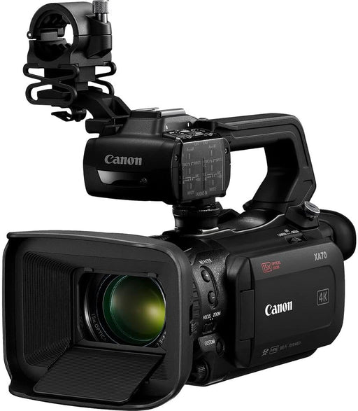 Canon XA70 UHD 4K30 Camcorder with Dual-Pixel Autofocus (5736C002) + ECM-VG1 Microphone, MDR-7506 Headphones, HD Video Monitor, 128GB Card, 2 Extra Batteries, Extra Charger, Filters, & More (Renewed)