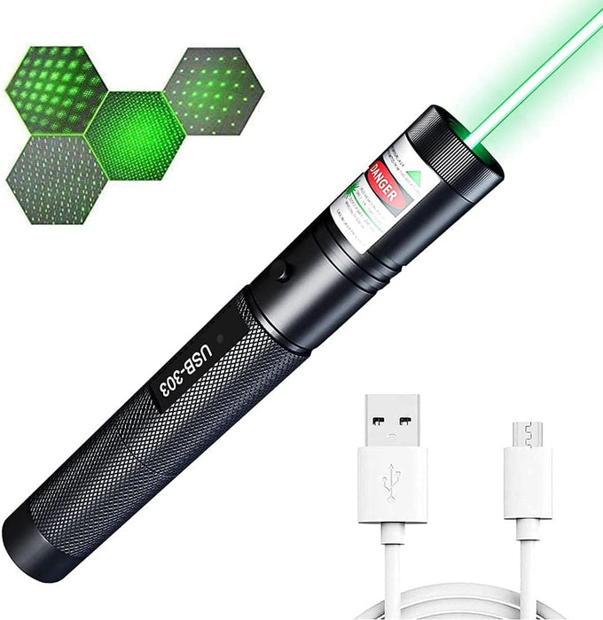 NJA Green high Power Multifunctional LED Flashlight with USB Data Charging, high Power Portable Pointer Flashlight, Suitable for Outdoor and Sales Display Teachers, Teaching Astronomy Lovers - NJ Accessory/Buy Direct & Save