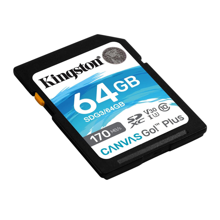 Kingston 64GB SDXC Canvas Go Plus 170MB/s Read Memory Card (SDG3/64GB, 4-Pack) Bundle with High Speed USB Card Reader (5 Items)