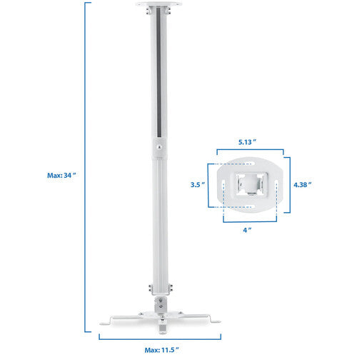 NJA Universal Projector Ceiling Mount (White) - NJ Accessory/Buy Direct & Save