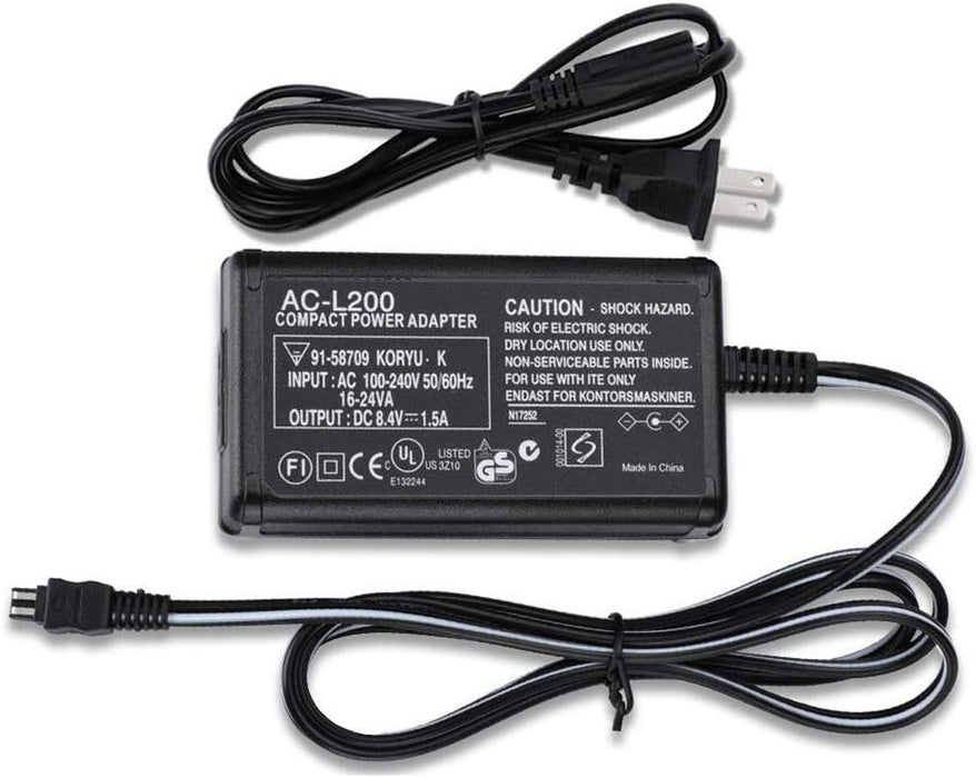 AC-L200 AC Power Adapter Charger for Sony Handycam DCR-SX40, DCR-SX41,DCR-SX44,DCR- SX45,DCR-SX60,DCR-SX63,DCR-SX65,SX83,SX85,DCR-SR42,DCR-SR45,DCR-SR46,DCR-SR47,DCR-SR68 - NJ Accessory/Buy Direct & Save