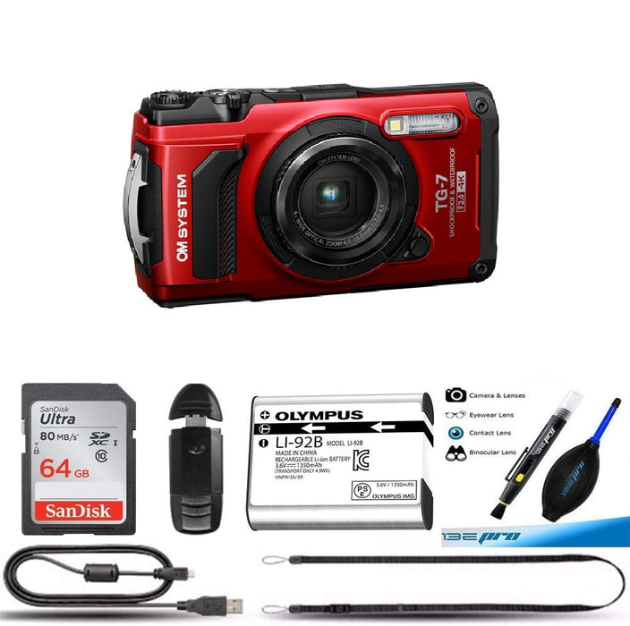 Olympus OM SYSTEM Tough TG-7 Digital Camera Basic Bundle - NJ Accessory/Buy Direct & Save