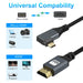 NJA USA Right Angled Coiled Micro HDMI to HDMI Cable, Micro HDMI to HDMI Coiled Cable 90°Degree Stretched Length 30cm to 150cm - Supports 3D/4K 1080p(5FT) - NJ Accessory/Buy Direct & Save