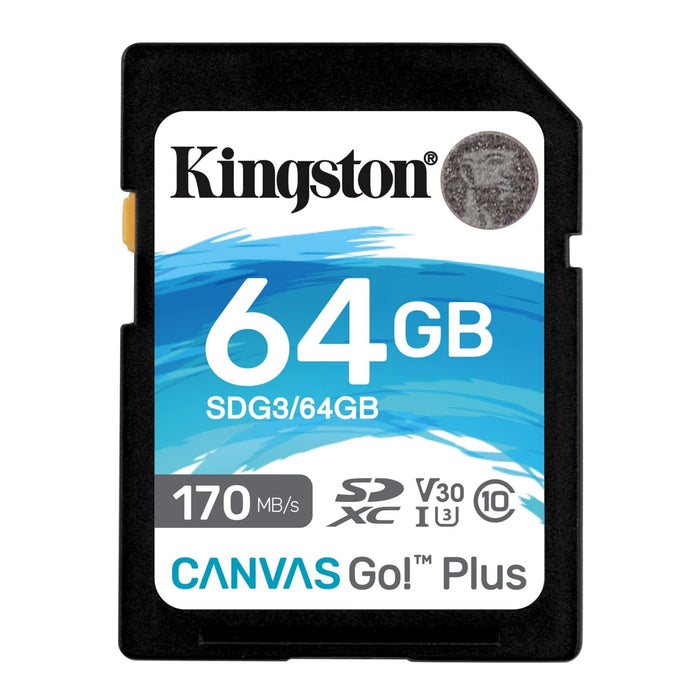 Kingston 64GB SDXC Canvas Go Plus 170MB/s Read Memory Card (SDG3/64GB, 4-Pack) Bundle with High Speed USB Card Reader (5 Items)