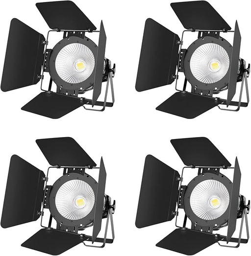 BETOPPER - White Stage Lights with 100W Professional COB Spotlight Bright Barndoor for Strobe Lighting for Church, Party, Wedding, Stage, Live Events, Stage, (4 PK) - NJ Accessory/Buy Direct & Save