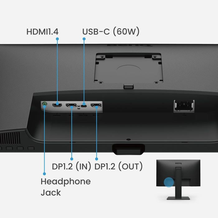 BenQ GW2485TC Office Monitor 24" 1080p | Coding Mode | IPS | Eye-Care Tech | Adaptive Brightness | Height and Tilt screen | Speakers | Noice-Cancelling Mic | Daisy Chain | DisplayPort | HDMI | USB-C