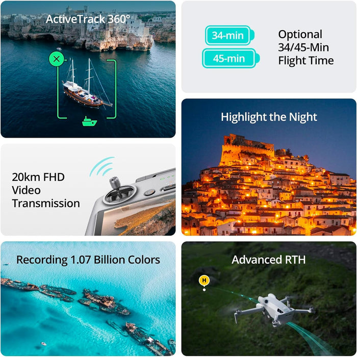 DJI Mini 4 Pro Folding Drone with RC 2 Remote Fly More Combo Plus, 4K HDR Video Camera for Adults, Under 249g,Omnidirectional Sensing, 3 Plus Batteries Bundle with Deco Gear Accessories