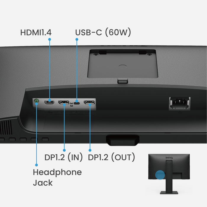 BenQ GW2485TC Office Monitor 24" 1080p | Coding Mode | IPS | Eye-Care Tech | Adaptive Brightness | Height and Tilt screen | Speakers | Noice-Cancelling Mic | Daisy Chain | DisplayPort | HDMI | USB-C