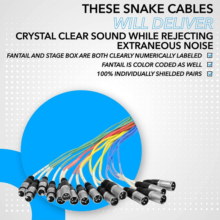 Seismic Audio - SAXQ-12x4x50 - 12 Channel 50' XLR Snake Cable with XLR and 1/4" Returns on the Box - NJ Accessory/Buy Direct & Save