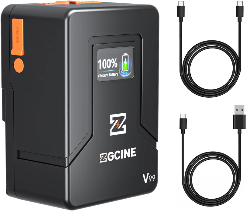 ZGCINE ZG-V99 V2 Upgraded Version Mini V-Mount Battery with 65W PD Charger kit, 99Wh 14.8V Support D-TAP/BP/Input and Output, V-Lock Battery Compatible with BMPCC 6K Pro/Canon EOS R5C/Sony FX3 - NJ Accessory/Buy Direct & Save