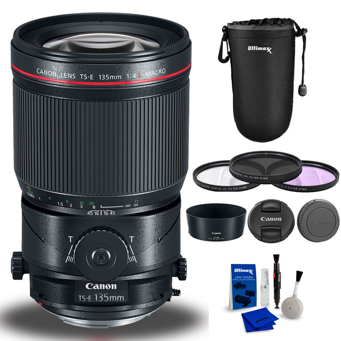 Canon TS-E 135mm f/4L Macro Tilt-Shift Lens (Intl Model) with Filter Set - NJ Accessory/Buy Direct & Save