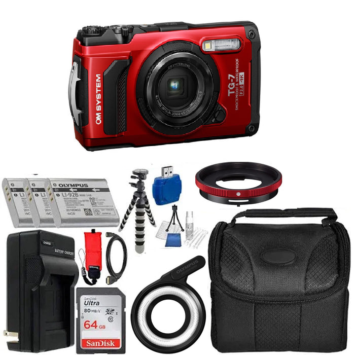 Olympus OM SYSTEM Tough TG-7 Digital Camera Premium Bundle - NJ Accessory/Buy Direct & Save