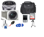 Sony A6100 Mirrorless Camera with E PZ 16-50mm f/3.5-5.6 OSS White, E 55-210mm f/4.5-6.3 OSS + 64Gb Memory Card + Professional Accessory Bundle - NJ Accessory/Buy Direct & Save