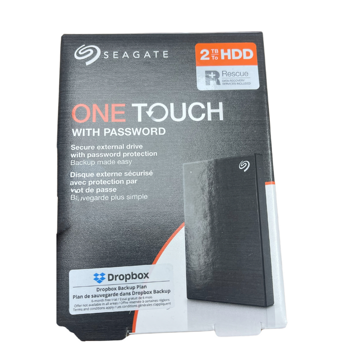 Seagate One Touch, 2TB, Password activated hardware encryption, portable external hard drive, portable external hard drive, PC, Notebook & Mac, USB 3.0, Black (STKY2000400)