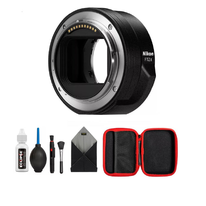 Nikon 4264 FTZ II Lens Mount Adapter for Z-Mount Mirrorless Bundle with All-in-One Cleaning Kit W/ Ruggard Wrap + Case - NJ Accessory/Buy Direct & Save