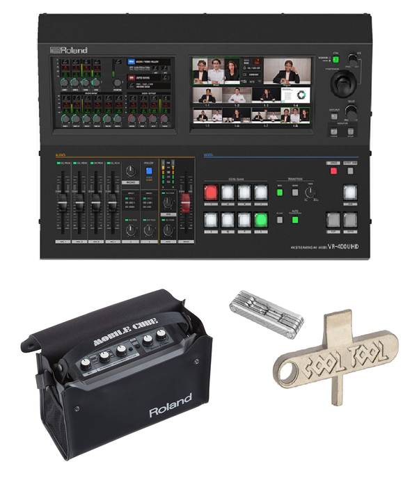 Roland VR-400UHD 4K Streaming AV Mixer with Carry Bag, SmallRig Multi-Tool & Vello Camera Plate Tool Combo - NJ Accessory/Buy Direct & Save