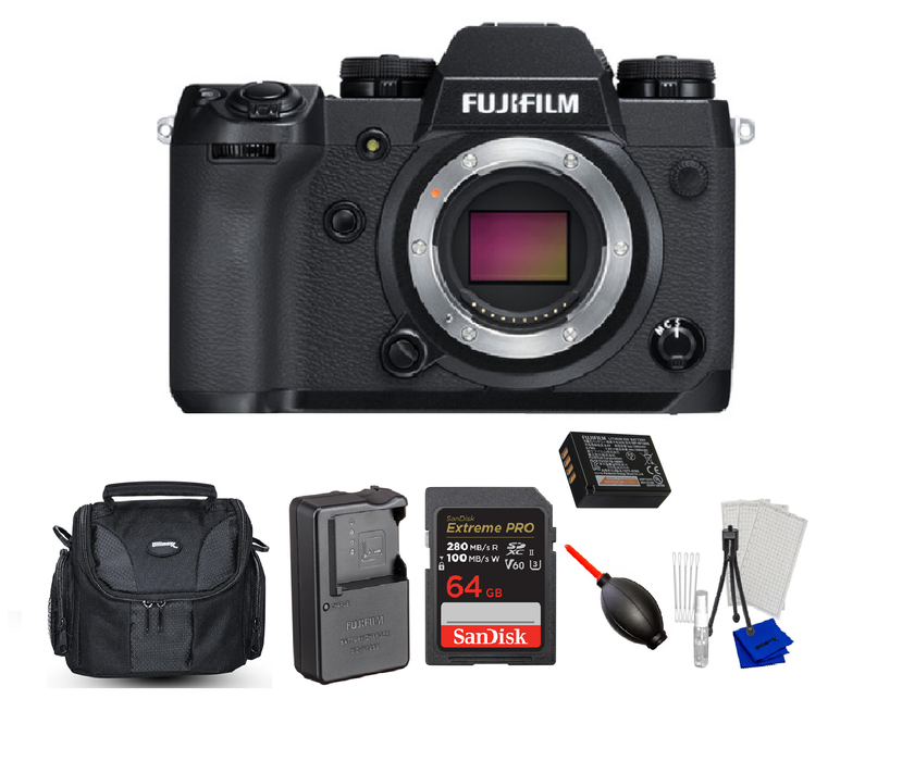 Fujifilm X-H1 Mirrorless Digital Camera Bundle (Body Only) + SanDisk 64GB Extreme PRO Memory Card - NJ Accessory/Buy Direct & Save