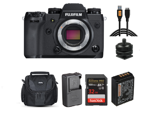 Fujifilm X-H1 Mirrorless Digital Camera (Body Only) Beginner Bundle With SanDisk Extreme Pro 32GB Pro USB 3.0 Male Type-A to USB .0 Micro-B Cable - NJ Accessory/Buy Direct & Save