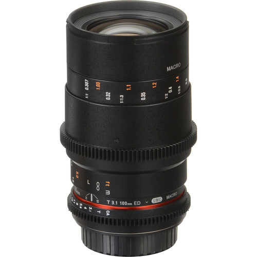 Rokinon 100mm T3.1 Macro Cine DS Lens for Canon EF Mount - NJ Accessory/Buy Direct & Save