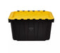 NJA-HDX 12 Gal.Heavy Duty Tough Storage W/ Handles Flip Top Tote Blk / Yellow Lid - NJ Accessory/Buy Direct & Save