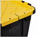 NJA-HDX 12 Gal.Heavy Duty Tough Storage W/ Handles Flip Top Tote Blk / Yellow Lid - NJ Accessory/Buy Direct & Save