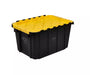 NJA-HDX 12 Gal.Heavy Duty Tough Storage W/ Handles Flip Top Tote Blk / Yellow Lid - NJ Accessory/Buy Direct & Save