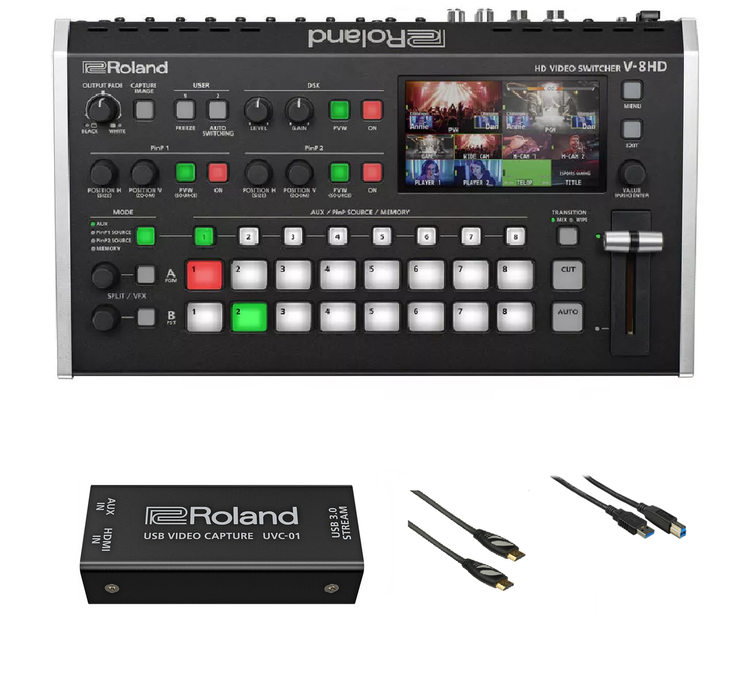 Roland V-8HD Complete 8-Channel HD Video Switcher Bundle for Seamless Livestreaming - NJ Accessory/Buy Direct & Save