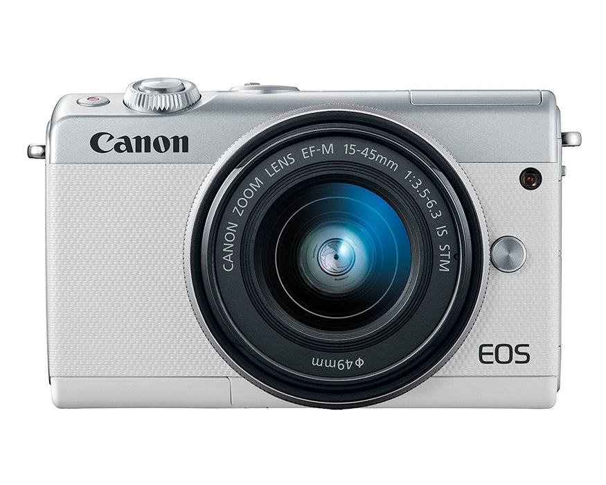 Canon EOS M100 Mirrorless Digital Camera with 15-45mm Lens (White)